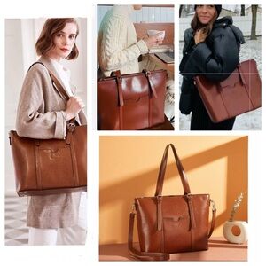 BOSTANTEN Carol Oil Wax Leather Laptop Tote